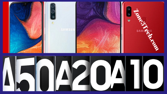 Samsung Galaxy A50, A20, and A10e Specifications & Price.