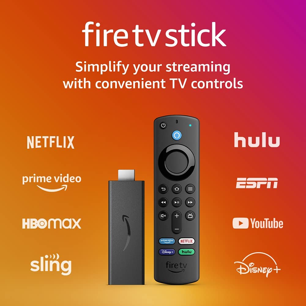 Fire TV Stick (3rd Gen) with Alexa Voice Remote (includes TV controls) HD streaming device